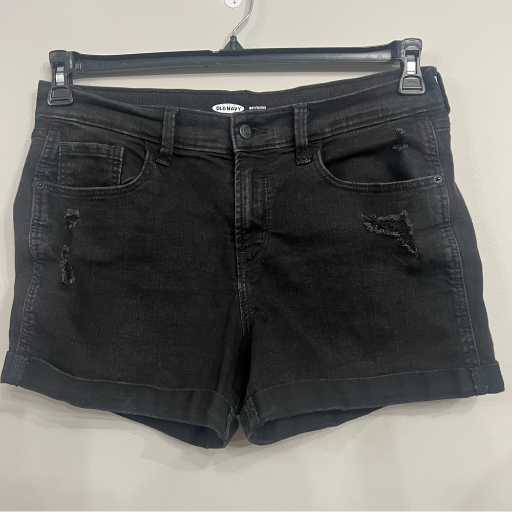 Old Navy Black Denim boyfriend shorts size 12 - 3”inseam.